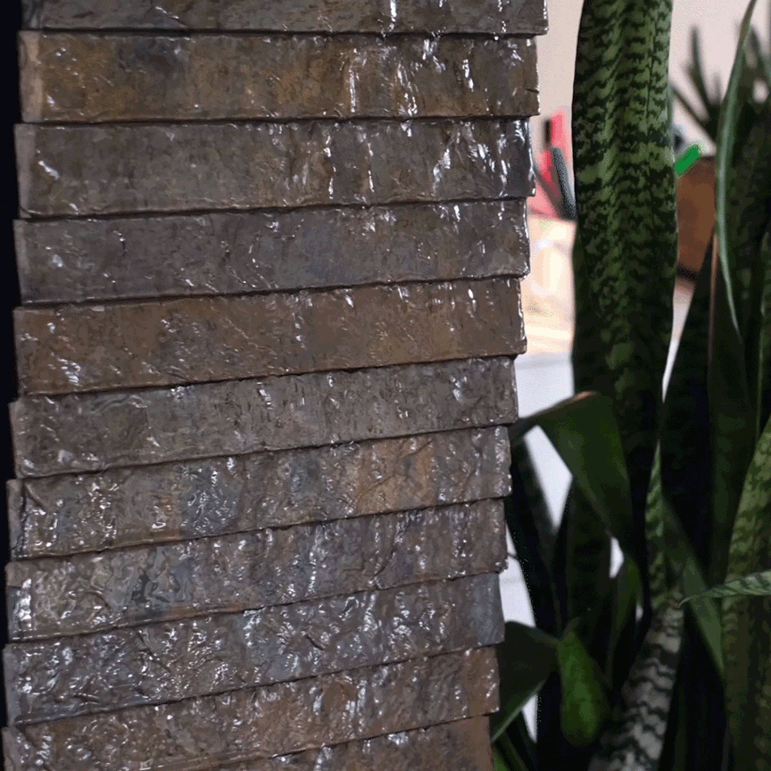 Wasserwand aus Schiefer Details AVA L von CLIMAQUA