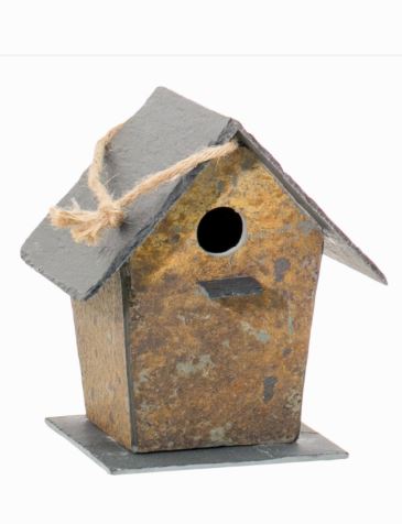 Vogelhaus klein aus Schiefer modern Birdhouse S von CLIMAQUA